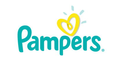 Pampers logo - Representing the brand.